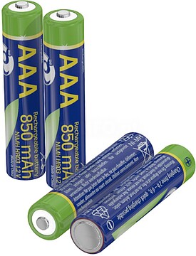 EG-BA-AAA8R4-01 : PILHAS AAA GEMBIRD NI-MH RECARREGÁVEIS 850 MAH 4PCS EMBALAGEM EM BLISTER