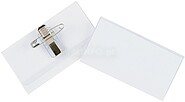 Porta Nomes Horizontal 90x56mm c/Mola+Alfinete 50un Porta Nomes Horizontal 90x56mm c/Mola+Alfinete 50un