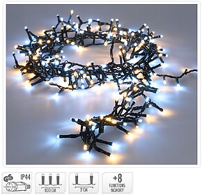 G-72079 : 72079 GRINALDA SERPENTE 400 LEDs 11m LUZ FRIA E MO...