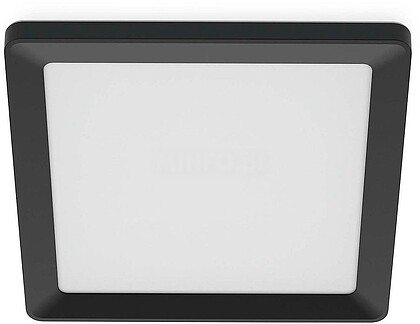 30189 PLAFON QUADRADO PRETO VALEN, 17 W, 2050 Im, 2200-6500 K, 395 x 37 x 395 mm