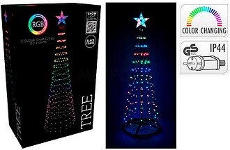 G-72890 : 72890 ÁRVORE DE NATAL 154 LED RGB PRETO EXTERIOR ...