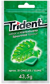91697 : Chiclete trident sabor hortela sem acucar bolsa de 4...