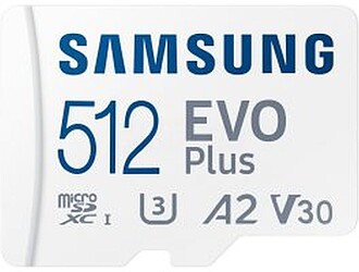 Cartão Micro SDXC Samsung EVO Plus 512GB UHS-I U3 V30