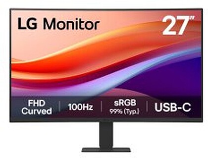 Monitor LG 27” Curvo 1500R VA FullHD 100Hz HDR 10 - Resposta 5ms - 16: 9 - HDMI, USB-C - VESA 100x100mm