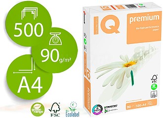 PAPEL FOTOCOPIA IQ PREMIUM DIN A4 90 GRAMAS EMBALAGEM DE 500...