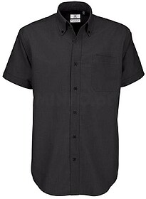 BC56006211S Oxford : Preto S Camisa B&C Oxford manga curta H...