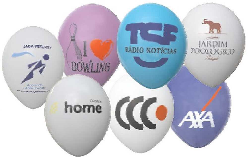 Balão Opaco 29cm diametro : Latex Natural : 100% Biodegradável : Impressão Laser : Preço p/Sacos 100 uni