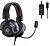 Auricular gaming conceptronic athan02b - usb - microfone - rgb - imagem 2