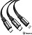 Baseus Cable Fabric 3-in-1 Flexible Cable USB-A to Micro+Light+Type-C 3.5A, 1.2m Dark Gray (CAMLT-BYG1) Brand new original EU spec with EU warranty, retail pack - imagem 2