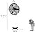 Ventilador de Pé Ø 70 x195 cm. Preto 190 W. Oscilação Automática, Altura Regulável, Cabeça Inclinável, Base Estável 60x60 cm. Ventilador de Pé Ø 65 x200 cm. Cor Preto 190 W - imagem 2