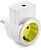 Adaptador 1 Tomada 2P+T Schuko e Saída de Cabo 16A 250 V Branco, Blister 40945 - imagem 2