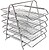 Tabuleiro Secretaria Q-Connect Metalica Rede Prata 5 Bandejas Moveis 350X275X375 MM KF18476 - imagem 3