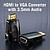 Adaptador Conversor HDMI Macho a VGA Fêmea com Conector de Áudio Jack 3,5mm - Cor Preta - imagem 3