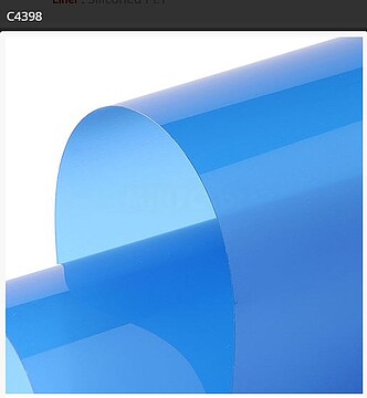 Vinil de Corte Transparente Hexis C4000 Azul Claro Brilho C4398B