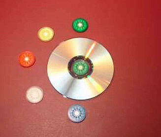 Autocolantes circulares em PVC rígido para fixar CD - Verde...