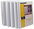 Dim: 29 X 32 Lomb: 6mm : 2 x D45mm : Dossier personalizável p/A4 : PVC branco : c/Vitrine capa e lombada : aberta no topo - imagem 1