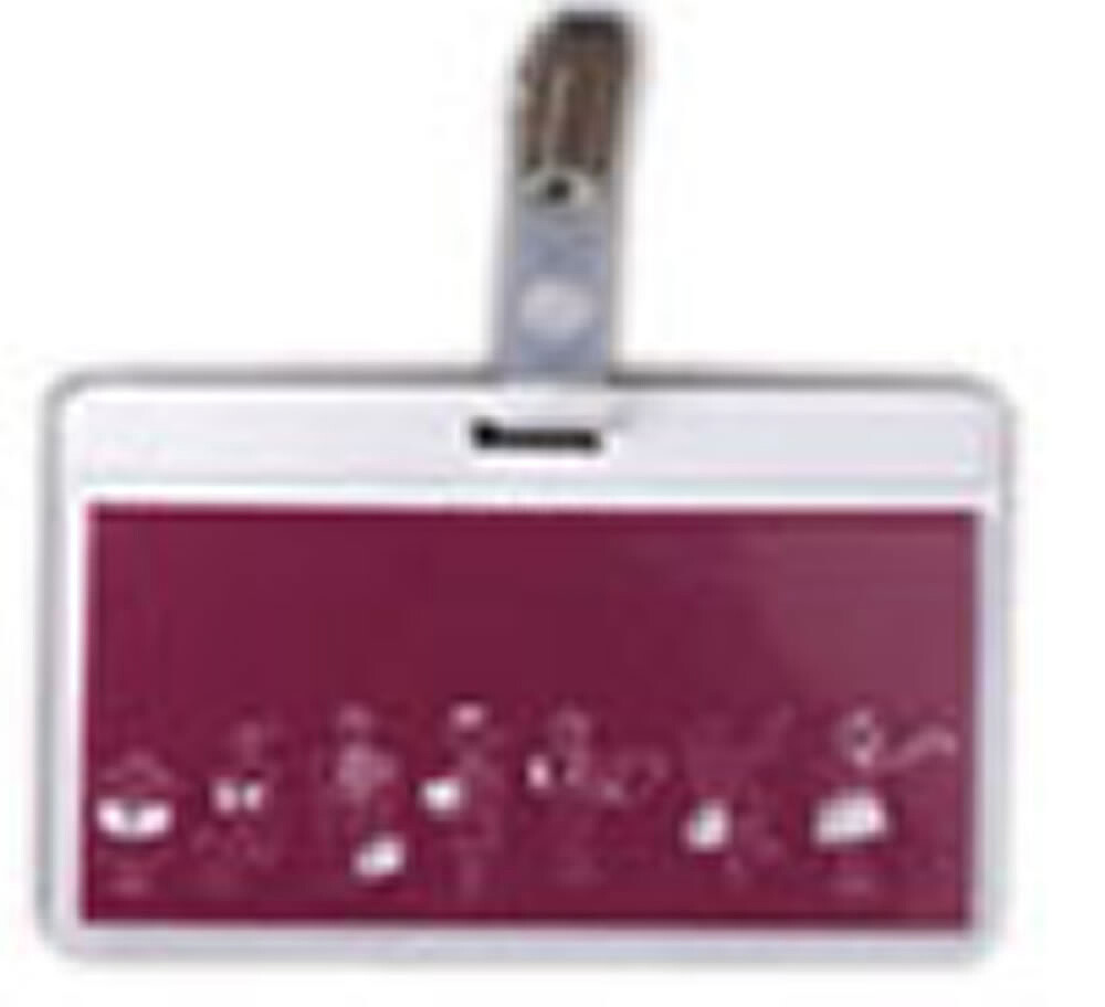 Cracha em PVC Rigido Branco com 9,5 X 7,5 cm com Mola de Congresso ( em cx 500 )