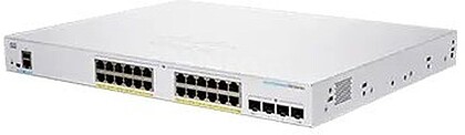 Cisco Business 250 Series CBS250-24FP-4X - Interruptor - L3 - inteligente - 24 x 10/100/1000 (PoE+) + 4 x 10 Gigabit SFP+ - montável em trilho - PoE+ (370 W) - remanufacturado