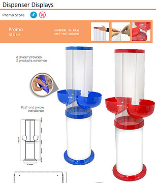 PROMO STORE 2 BOCAS - 1385 MM ALTO./ VERMELHO/ AZUL