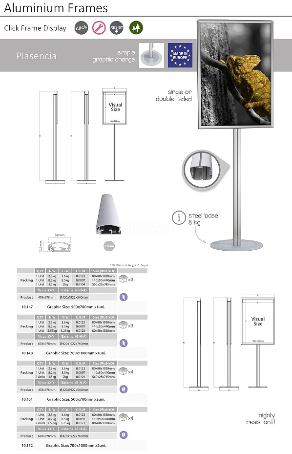 Display para Impressão Alumínio Plasencia 500 X 700mm