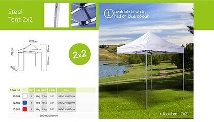 Tenda De Aço 2x2 : 2x2m (branco) pag234 cat2010