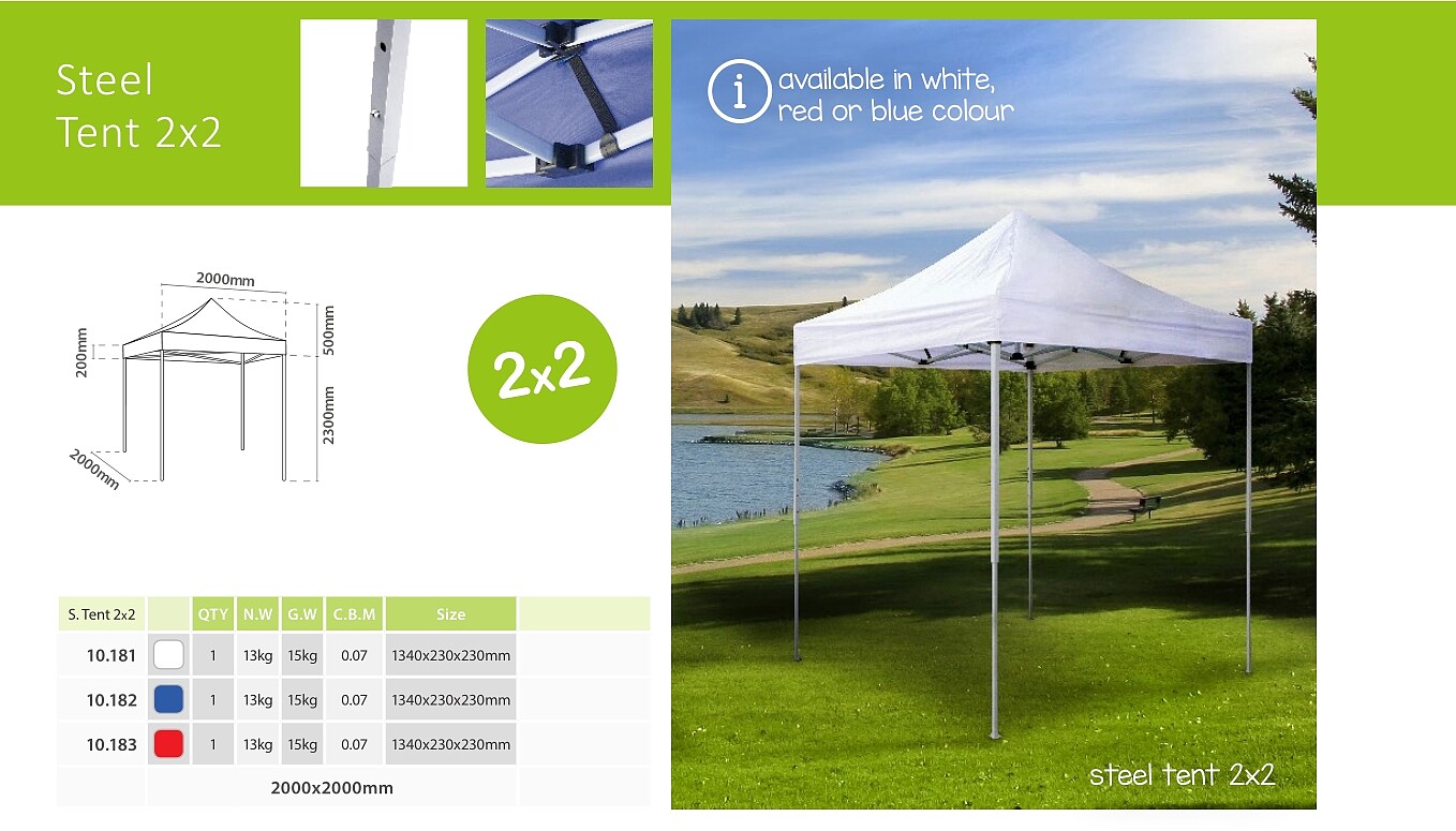 Tenda De Aço 2x2 : 2x2m (vermelho) pag234 cat2010
