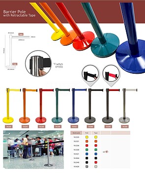 Pack 2: Poste Separador Azul : Cinta Azul Extensível 320mm diâmetro 910mm altura