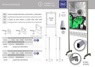 Reclamo giratório automático para exposição de 3 POSTERS...