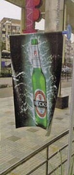 Expositor Window Banner CANO para poster 500x900mm - conjunto de 5 ventosas