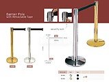 Poste Separador Inox : Cinta Preta Extensível 320mm diâmetro 910mm altura e 63mm diâmetro Pack2