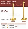 Postes Separadores para cordão cor: Dourado : 320mm de diâmetro : 910mm de altura e 50mm de diâmetro Pack2