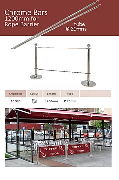 BARRA CROMADA 1200 MM PARA POSTE