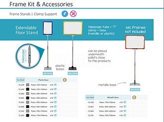 Suportes Telescópicos para Marcos ABS- Base plástica-Preta...