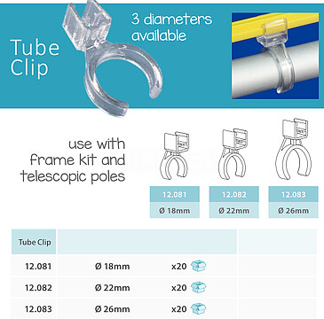 Clip Suporte Tubo para Marco : 400mm : Venda Multiplos 20 Uni. pag328 cat2010