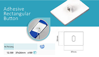 Botão Adesivo Rectangular c/ Gancho Fechado 37X26mm (mínim...