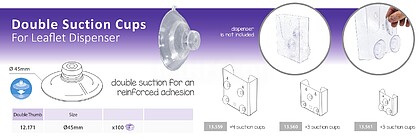 Ventosa Dupla com Gancho Plásticol 45mm de diâmetro (mínimo 100 unidades)