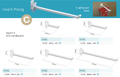 Gancho Simples para Fixação Dupla para Cartão : 205mm : Venda Multiplos 50 Uni. pag360 cat2010