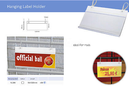 Porta preços com Varetas : 100x55mm : Venda Multiplos 50 Uni. pag376 cat2010