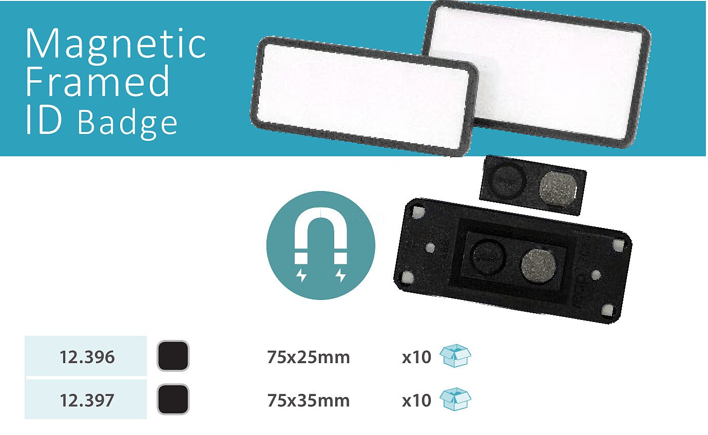 ABS Magnet Name Badges Black 75*25
