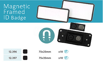 ABS MAGNET NAME BADGES BLACK 75*25