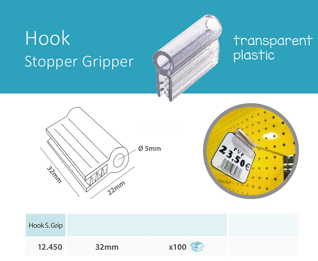 Gripper for Wire Hook, Length 32MM