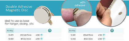 ROUND MAGNET DISCS. DIAM.9,5 MM. DEPTH 0,75 MM