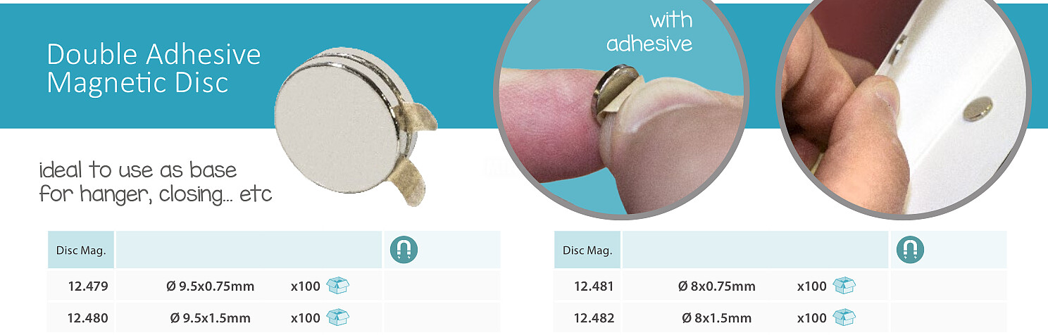 Round Magnet Discs. DIAM.9,5 MM. Depth 1,5 MM
