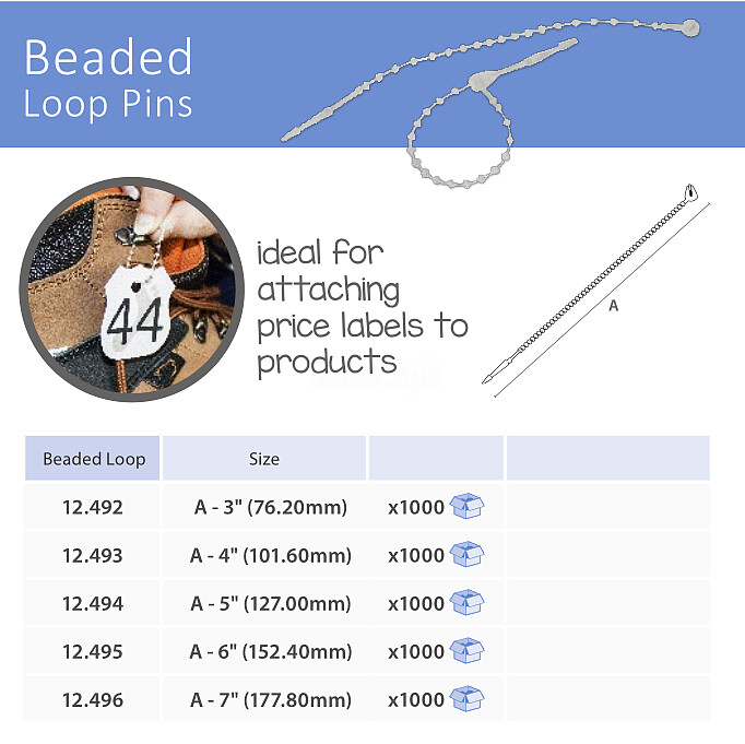 Pack 100 Loop Pins 17,80 CM
