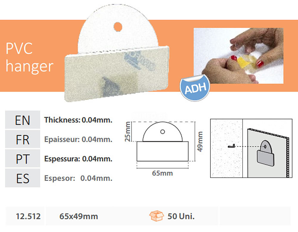 Hanger Adhesive Transparent PVC 0,04MM