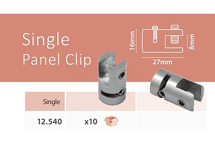 SINGLE PANEL CLIP SATIN SILVER