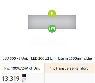 KIT COMPLETO TEXFIX FRAME 100*20,5mm. DOUBLE SIDED WITH LIGH...