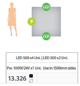 KIT COMPLETO TEXFIX FRAME 100*20,5mm. DOUBLE SIDED WITH LIGH...