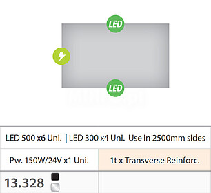 KIT COMPLETO TEXFIX FRAME 100*20,5mm. DOUBLE SIDED WITH LIGH...