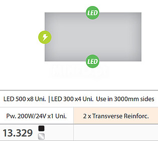 KIT COMPLETO TEXFIX FRAME 100*20,5mm. DOUBLE SIDED WITH LIGH...